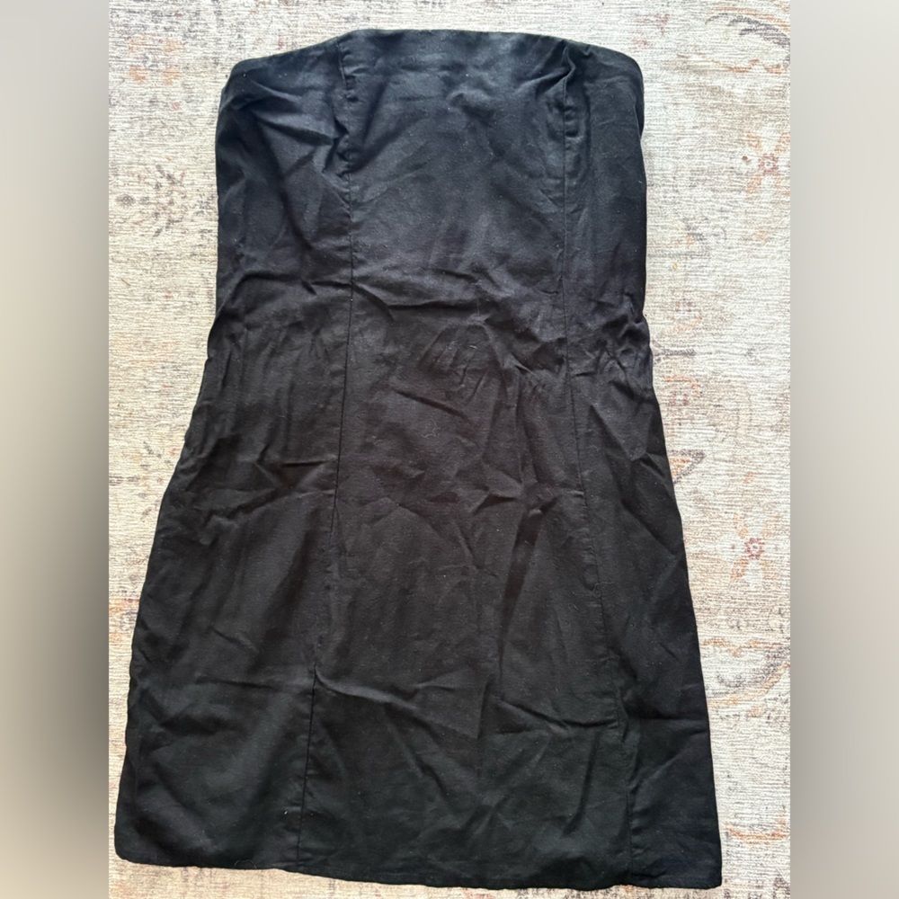 Old Navy linen blend strapless dress with pockets